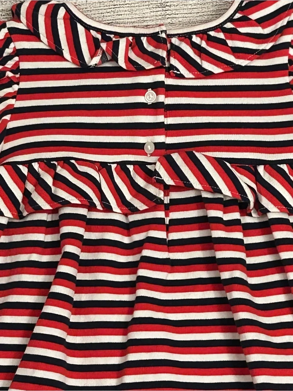 Janie and Jack Striped Ruffle dress size 12-18 months NWT